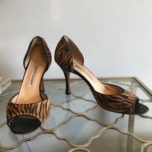 Manolo Blahnik pony hair heels